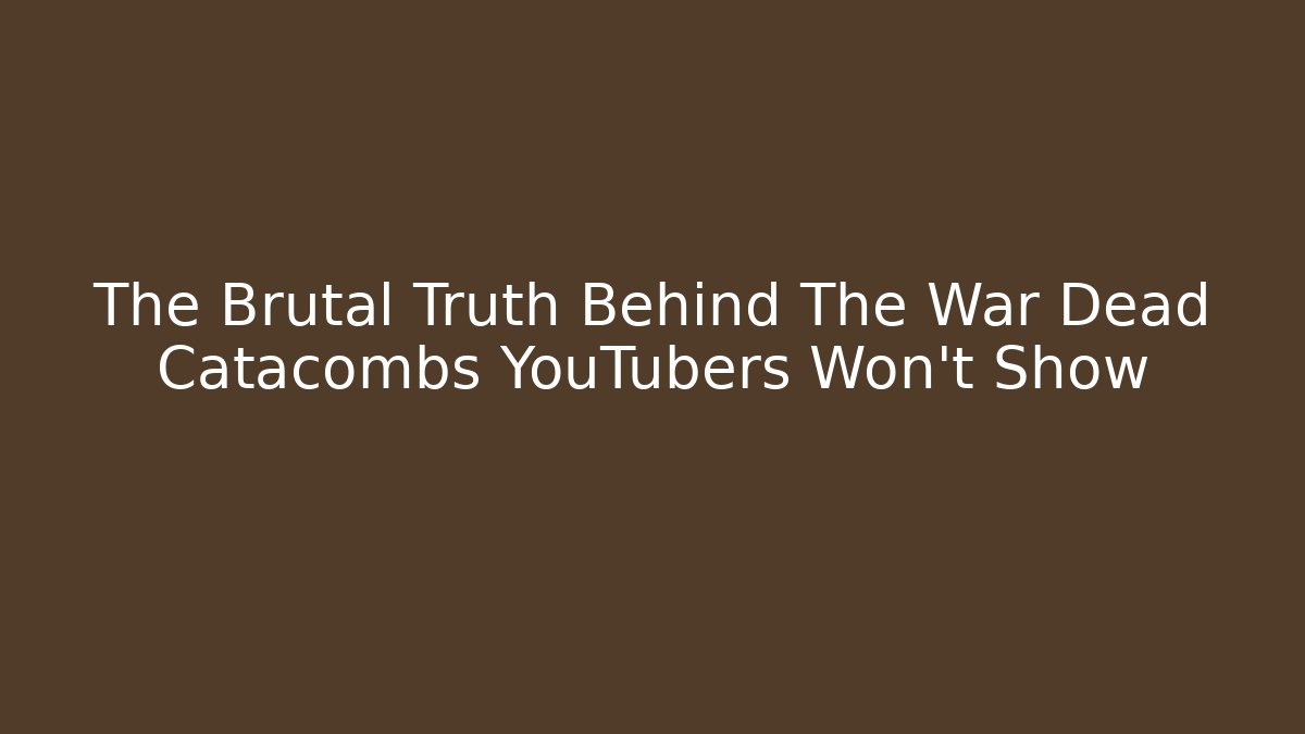 The Brutal Truth Behind The War Dead Catacombs YouTubers Won't Show