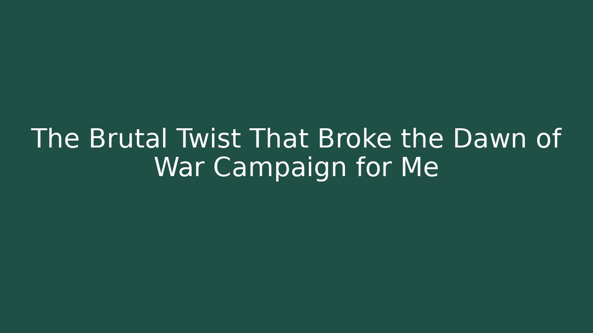 The Brutal Twist That Broke the Dawn of War Campaign for Me