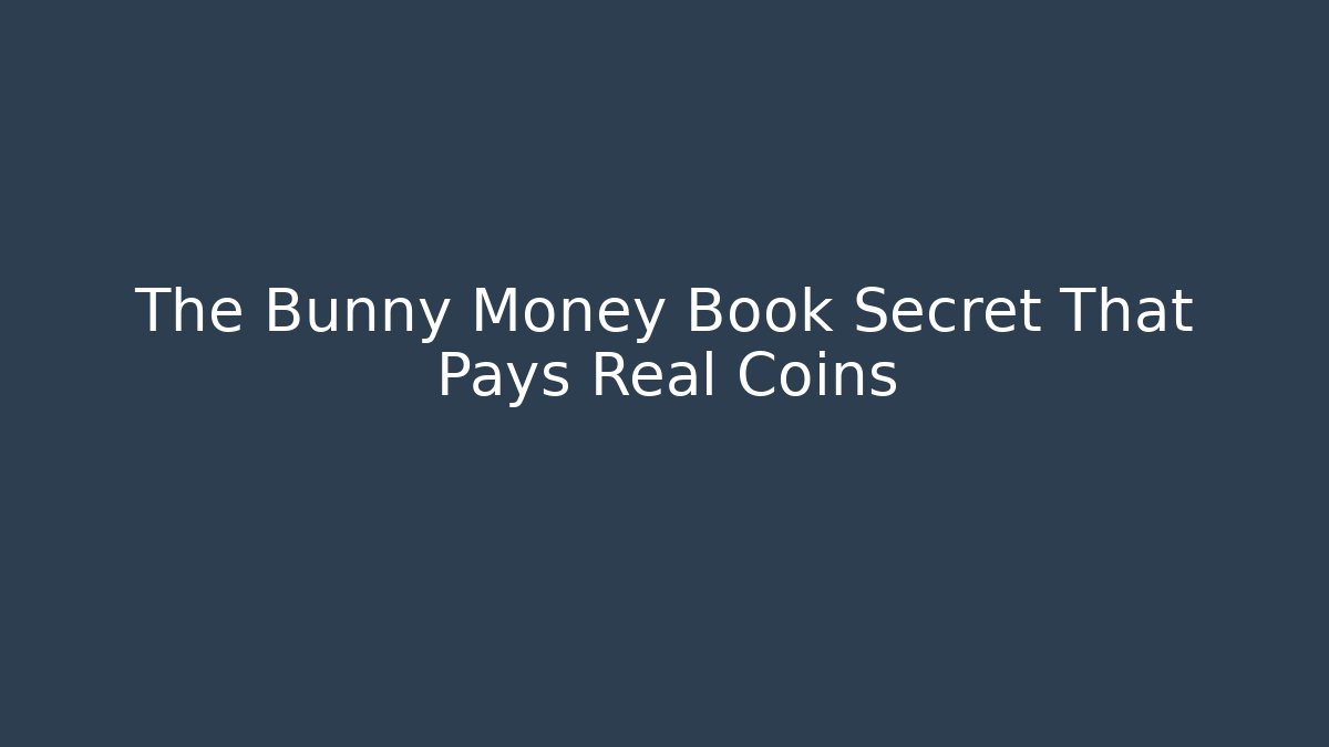 The Bunny Money Book Secret That Pays Real Coins