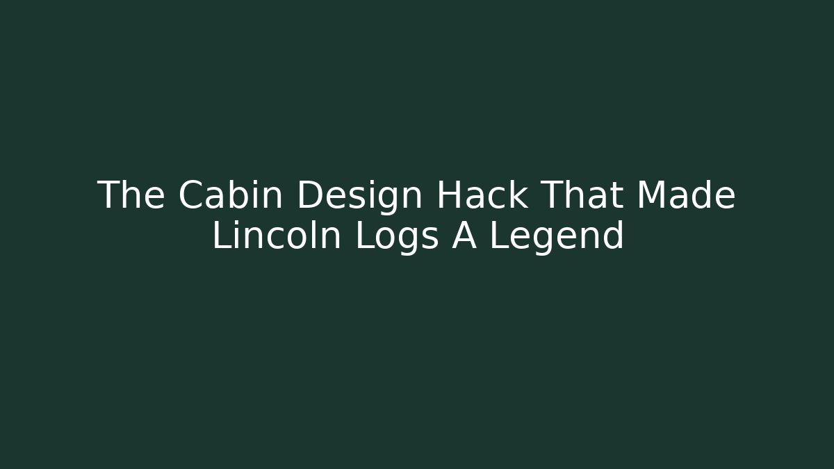 The Cabin Design Hack That Made Lincoln Logs A Legend