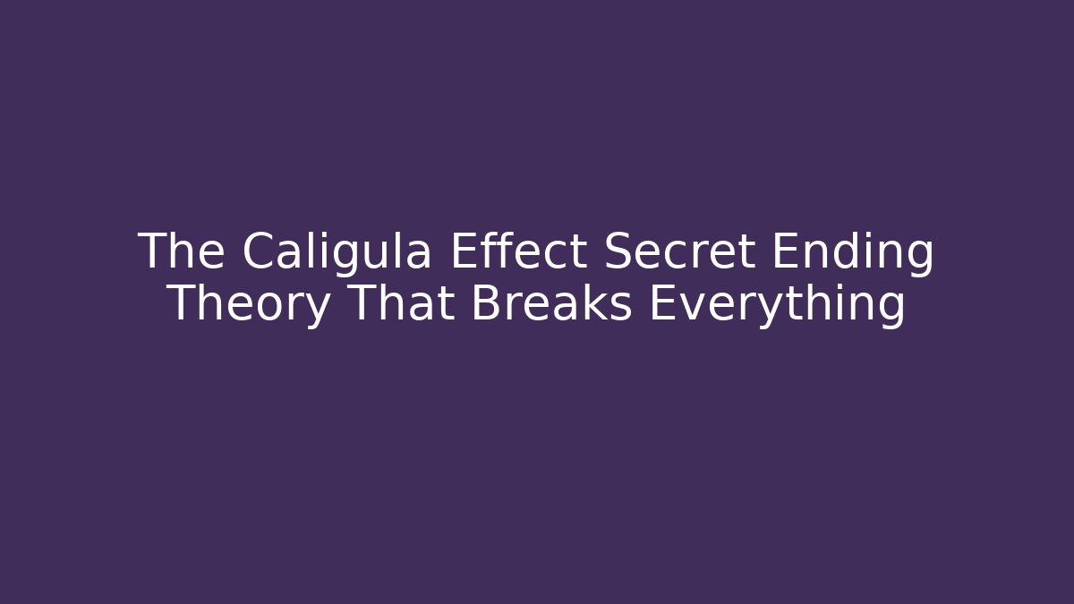 The Caligula Effect Secret Ending Theory That Breaks Everything