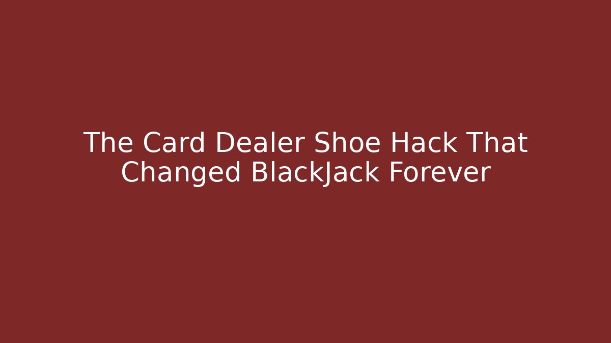 The Card Dealer Shoe Hack That Changed BlackJack Forever