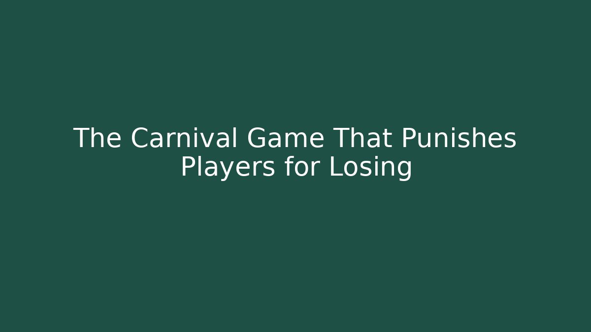 The Carnival Game That Punishes Players for Losing