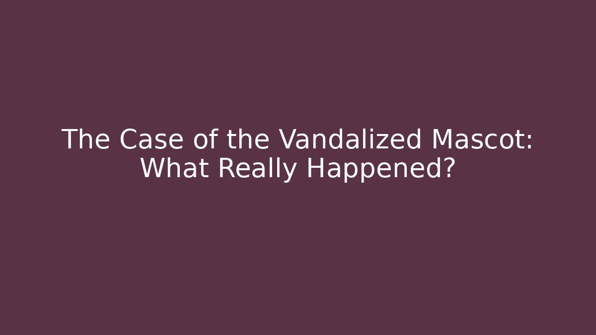 The Case of the Vandalized Mascot: What Really Happened?
