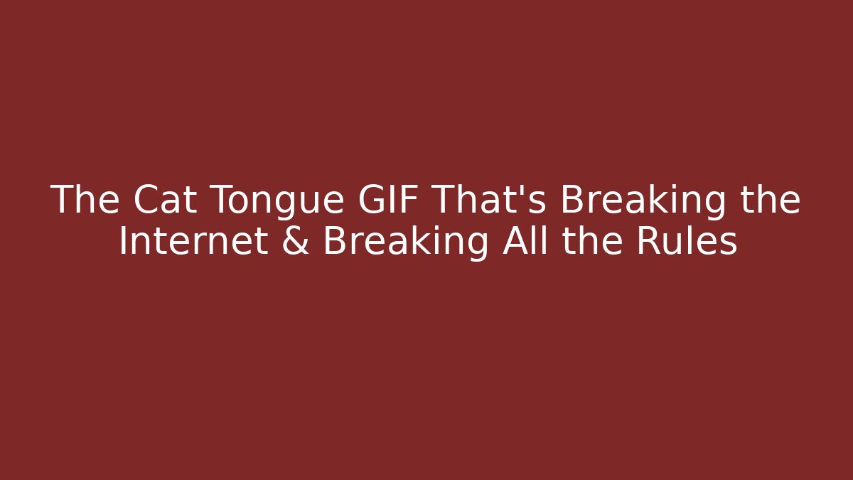 The Cat Tongue GIF That's Breaking the Internet & Breaking All the Rules