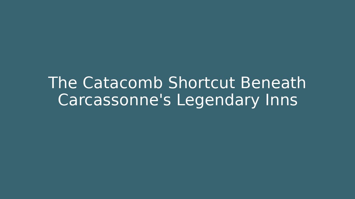 The Catacomb Shortcut Beneath Carcassonne's Legendary Inns
