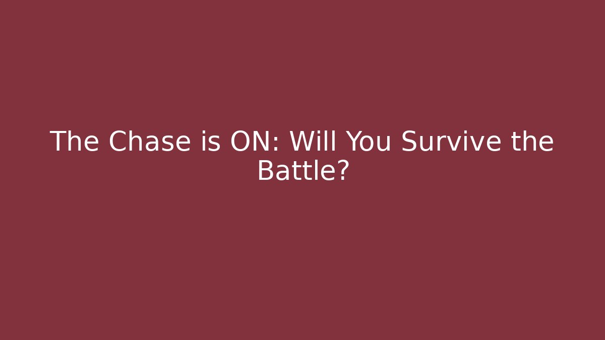 The Chase is ON: Will You Survive the Battle? - Critter Realm