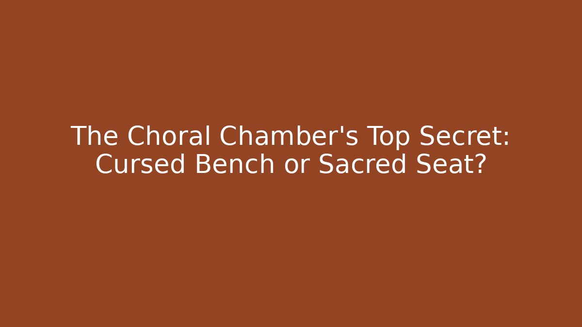 The Choral Chamber's Top Secret: Cursed Bench or Sacred Seat?