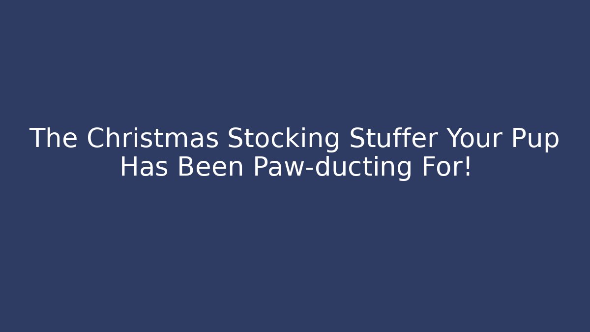 The Christmas Stocking Stuffer Your Pup Has Been Paw-ducting For!