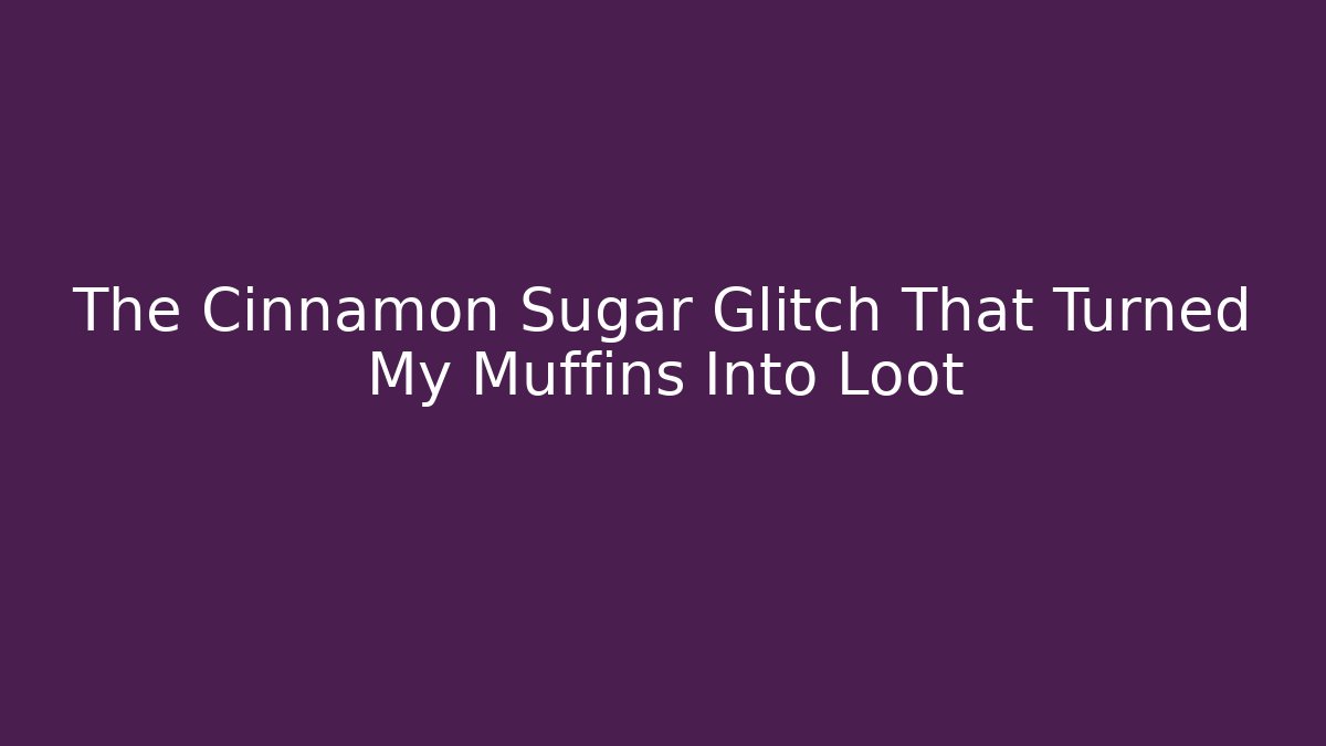 The Cinnamon Sugar Glitch That Turned My Muffins Into Loot