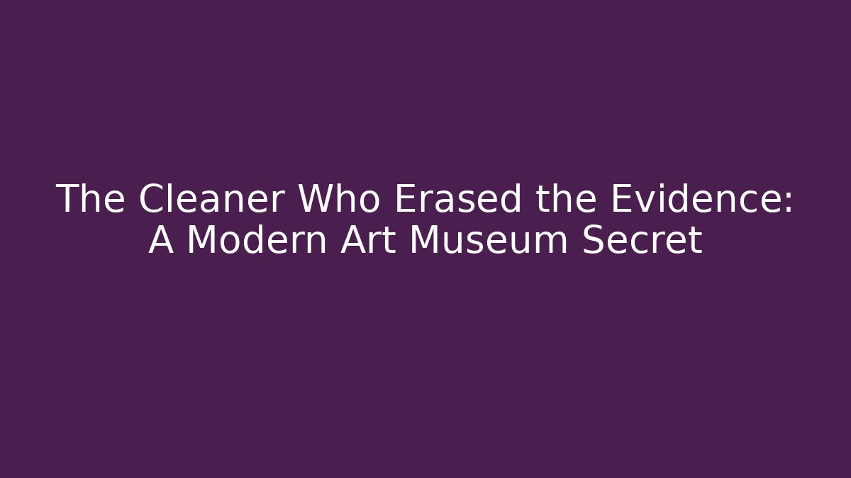 The Cleaner Who Erased the Evidence: A Modern Art Museum Secret