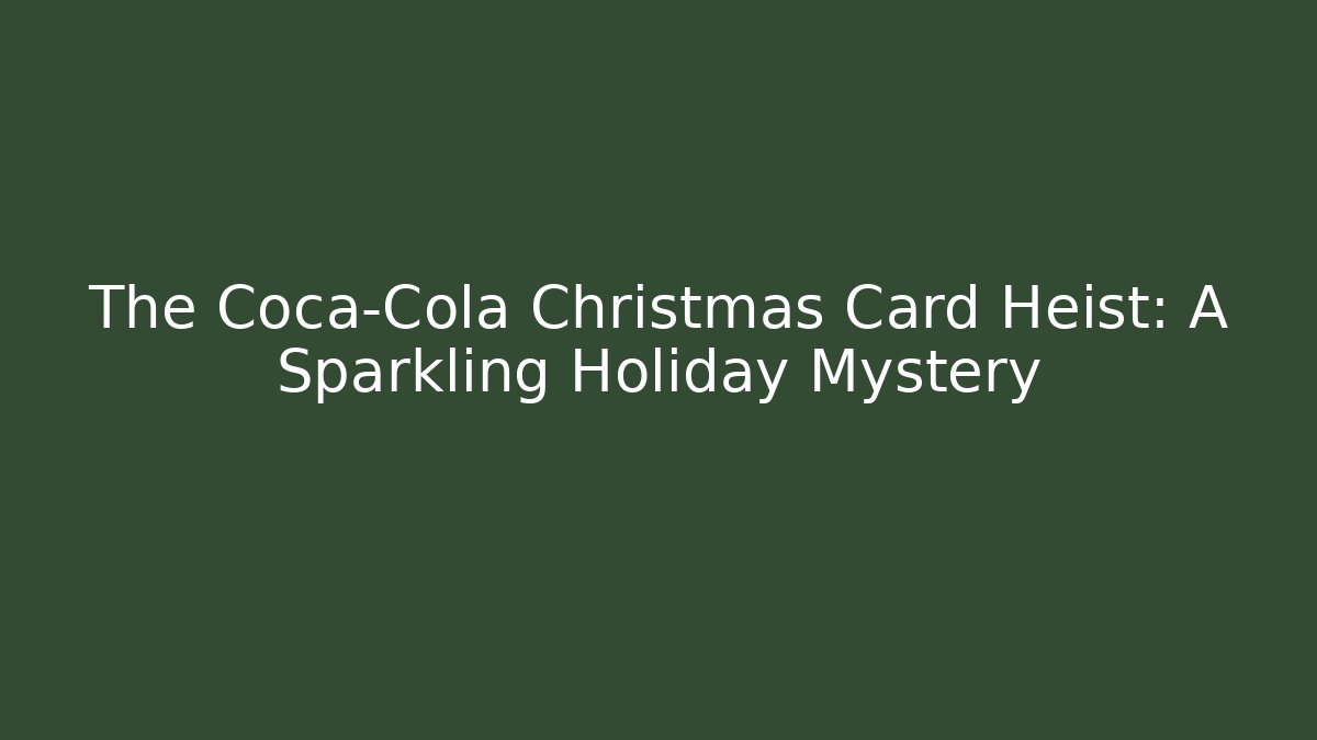 The Coca-Cola Christmas Card Heist: A Sparkling Holiday Mystery