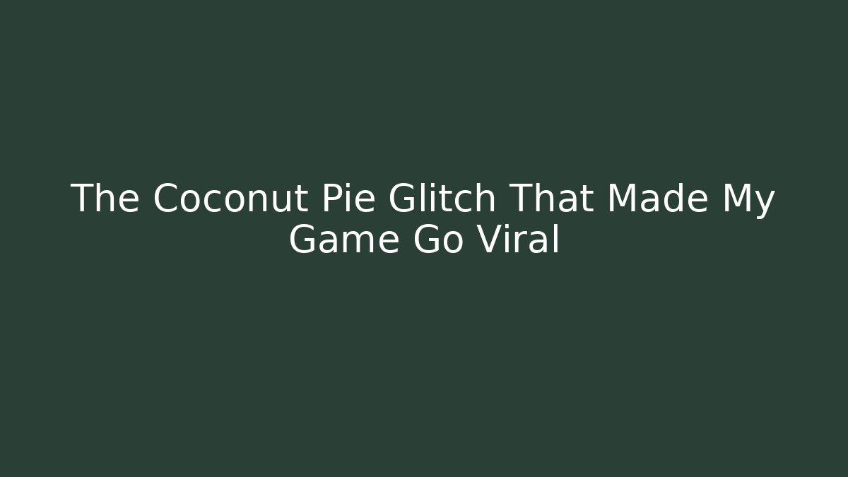 The Coconut Pie Glitch That Made My Game Go Viral