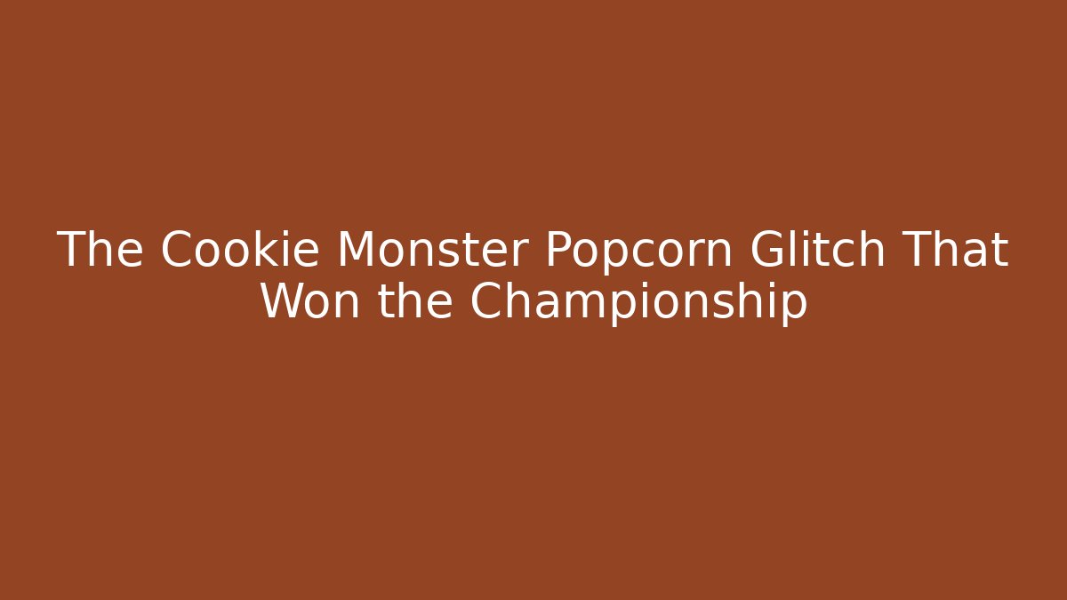 The Cookie Monster Popcorn Glitch That Won the Championship