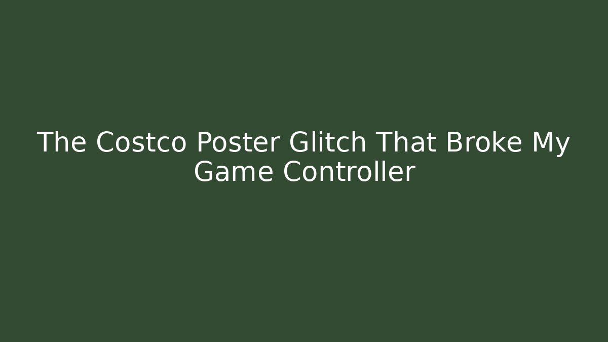 The Costco Poster Glitch That Broke My Game Controller