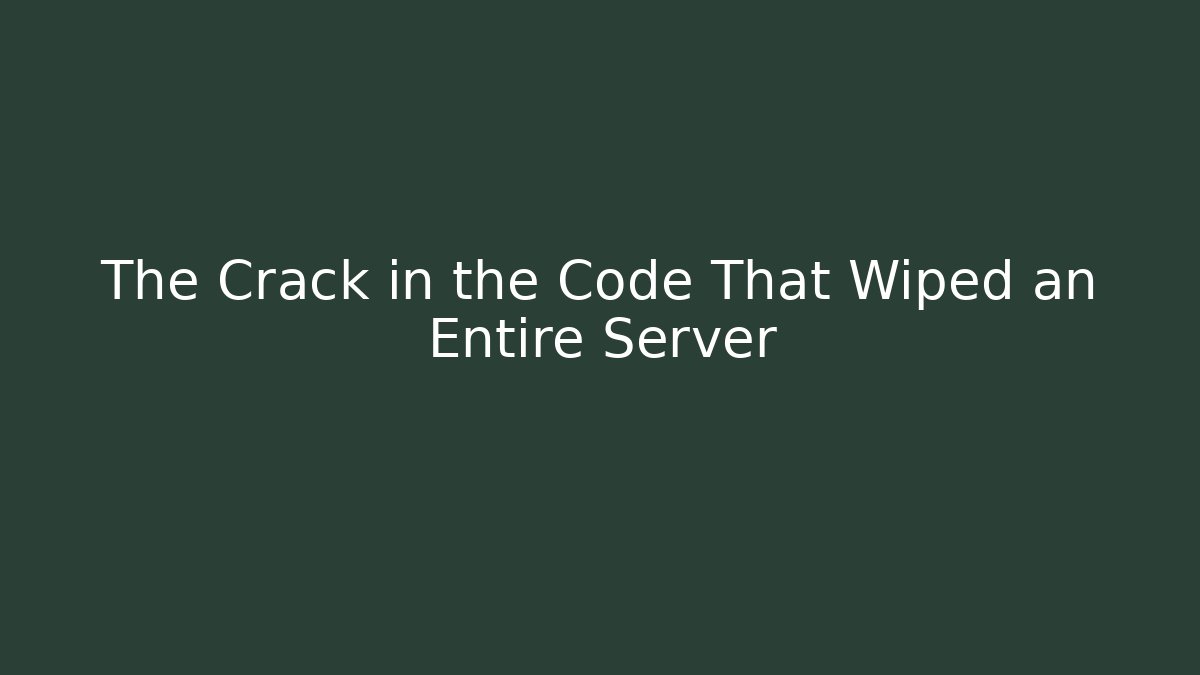 The Crack in the Code That Wiped an Entire Server