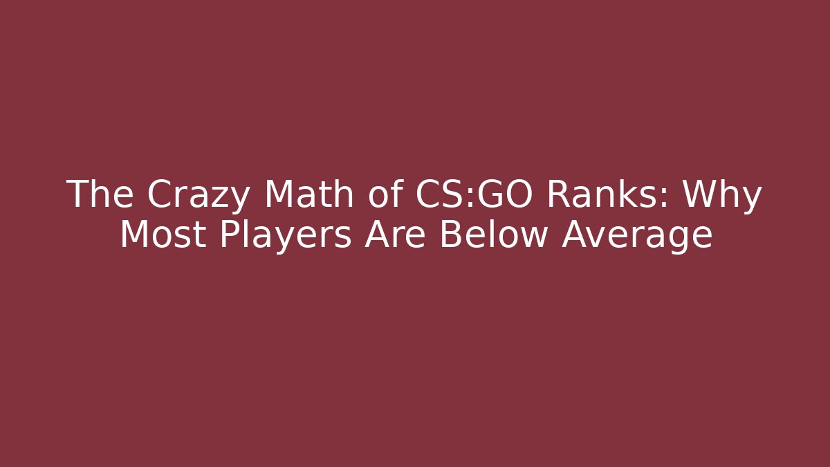 The Crazy Math of CS:GO Ranks: Why Most Players Are Below Average