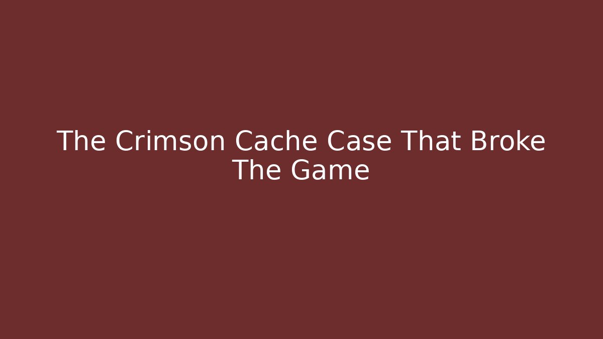 The Crimson Cache Case That Broke The Game - Critter Realm