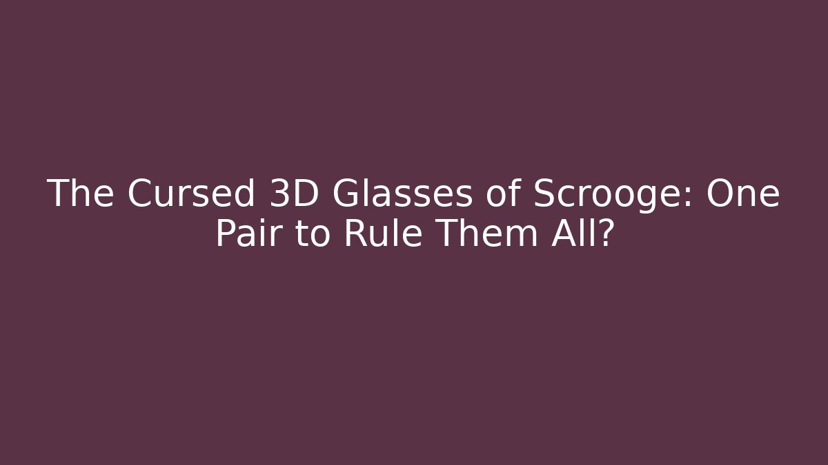 The Cursed 3D Glasses of Scrooge: One Pair to Rule Them All?