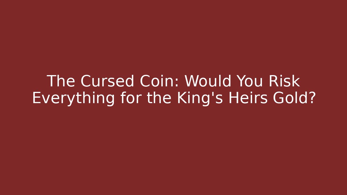 The Cursed Coin: Would You Risk Everything for the King's Heirs Gold?
