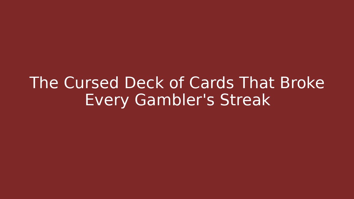 The Cursed Deck of Cards That Broke Every Gambler's Streak