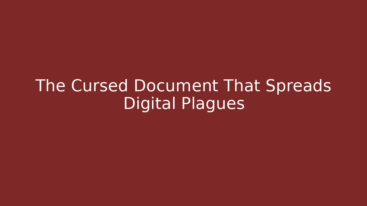 The Cursed Document That Spreads Digital Plagues