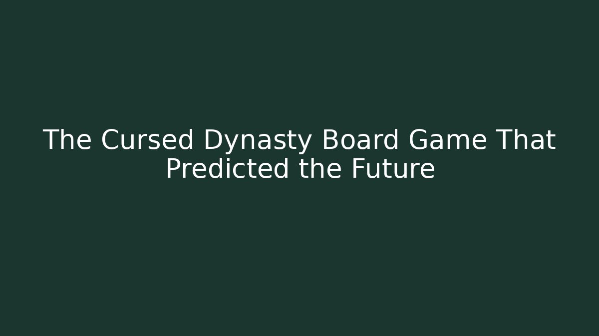 The Cursed Dynasty Board Game That Predicted the Future