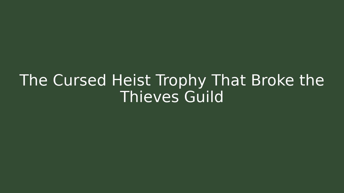 The Cursed Heist Trophy That Broke the Thieves Guild - Critter Realm