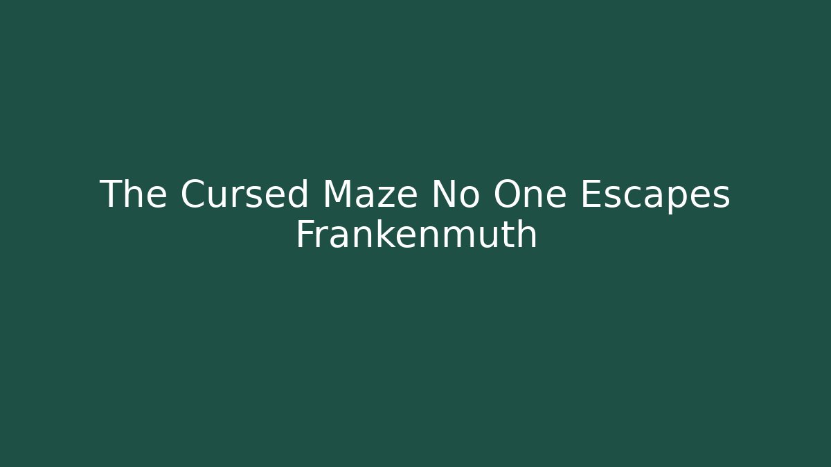The Cursed Maze No One Escapes Frankenmuth