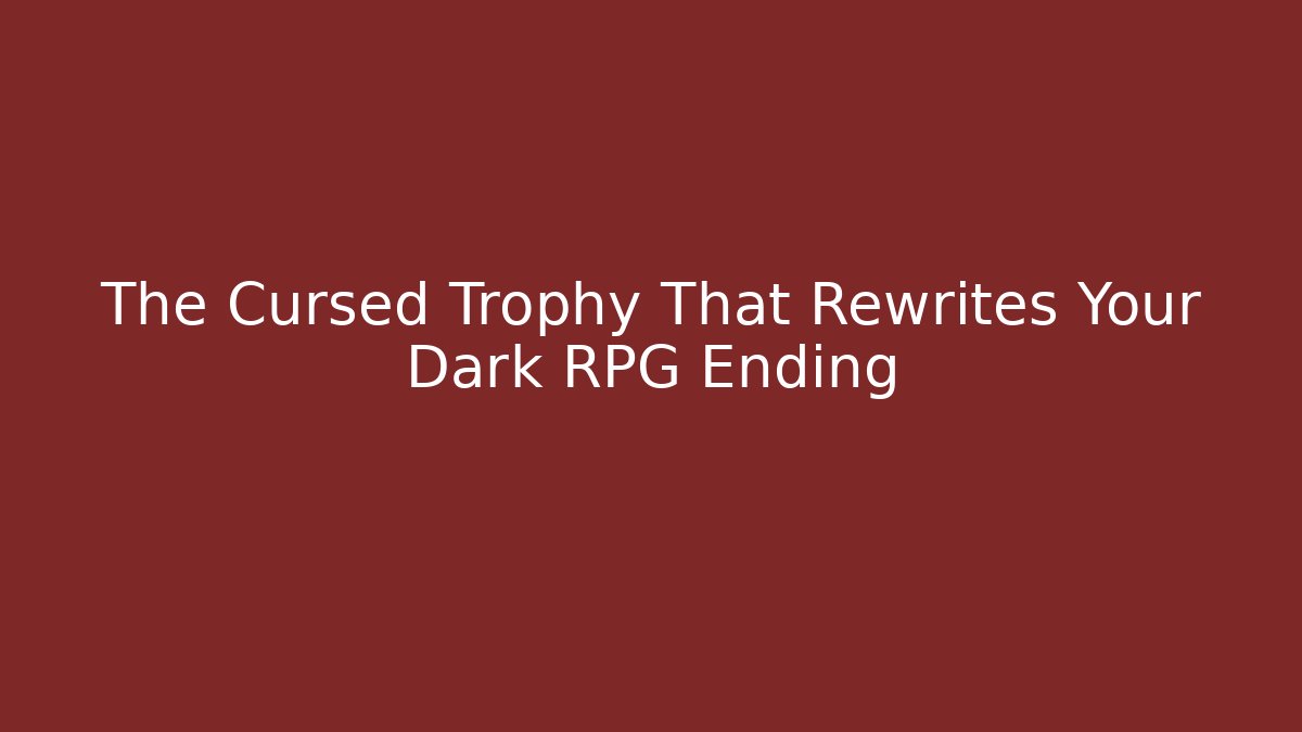 The Cursed Trophy That Rewrites Your Dark RPG Ending