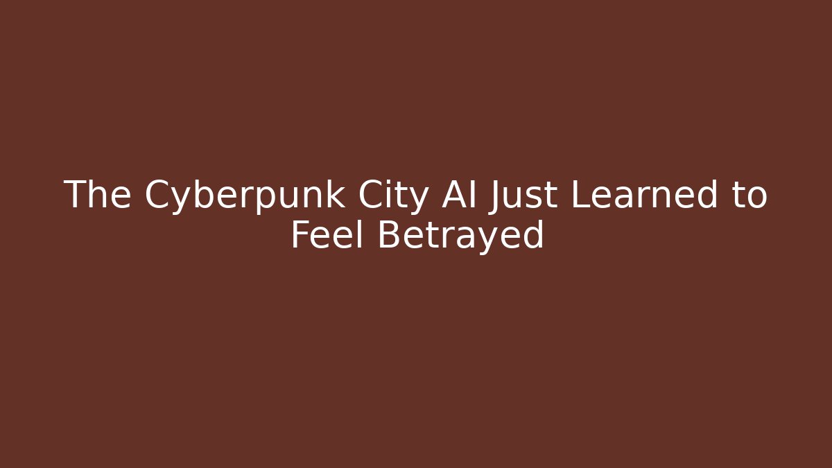 The Cyberpunk City AI Just Learned to Feel Betrayed