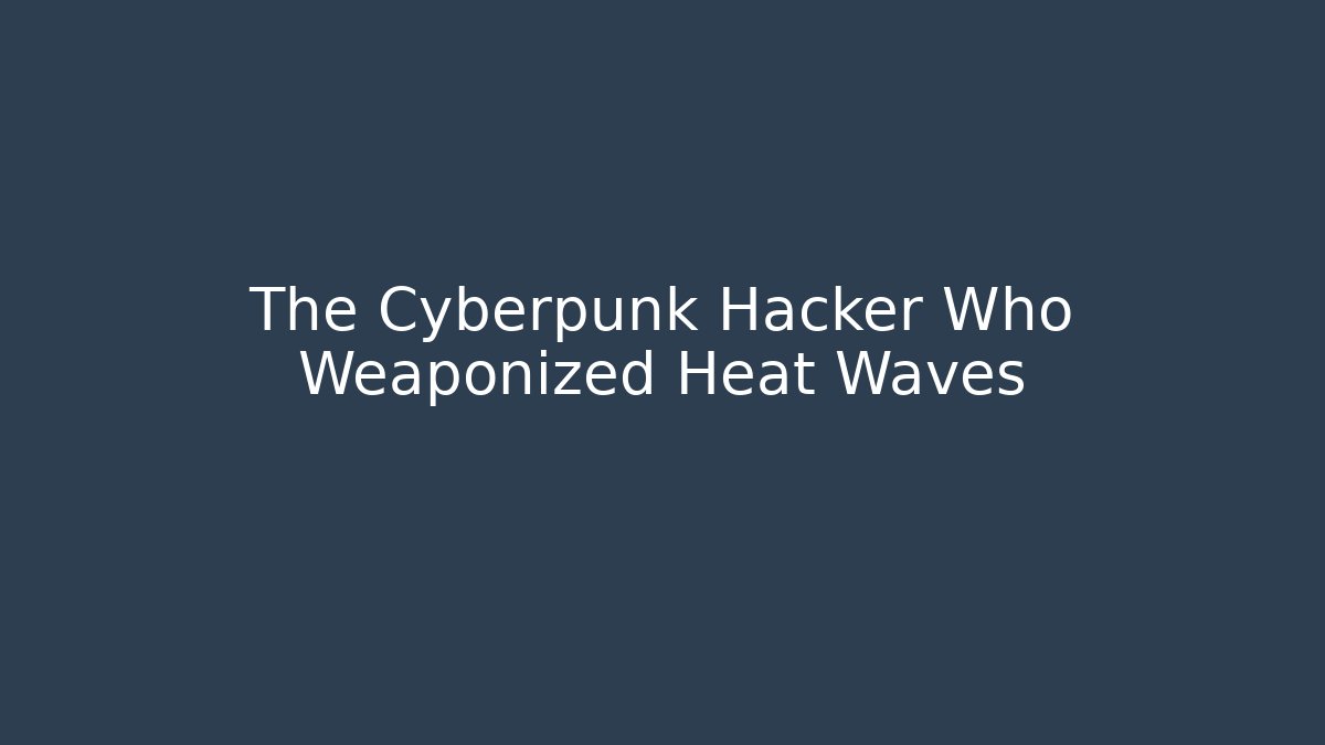 The Cyberpunk Hacker Who Weaponized Heat Waves - Critter Realm
