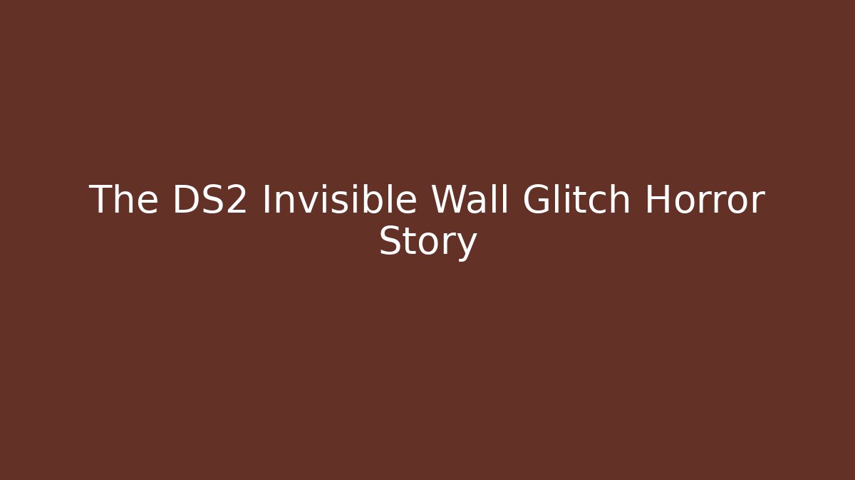 The DS2 Invisible Wall Glitch Horror Story