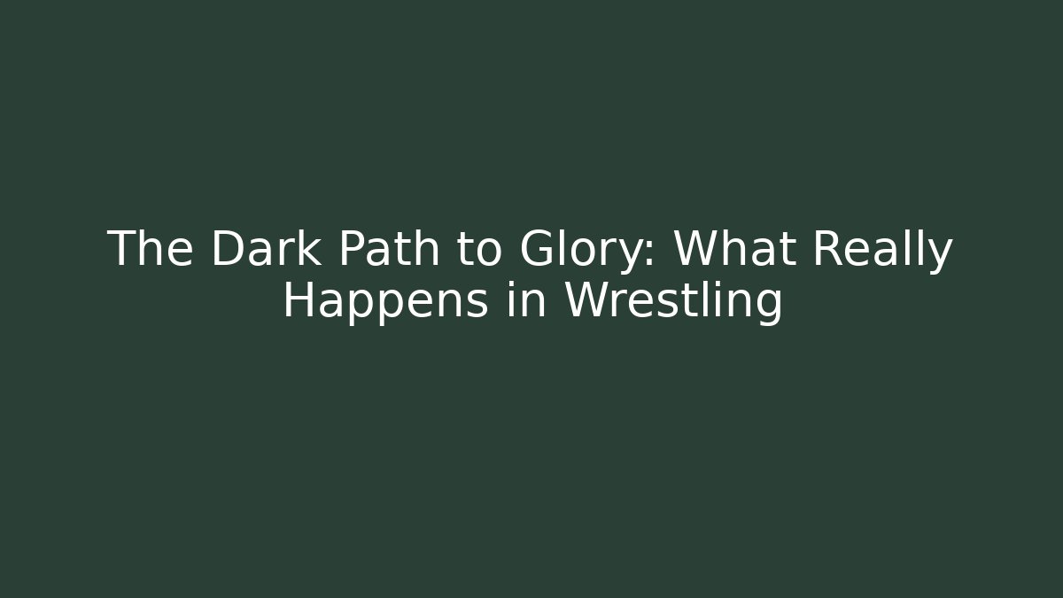 The Dark Path to Glory: What Really Happens in Wrestling