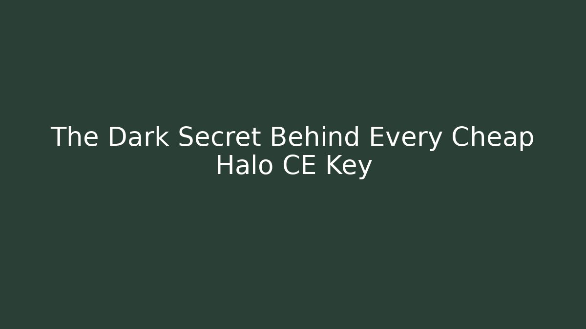 The Dark Secret Behind Every Cheap Halo CE Key
