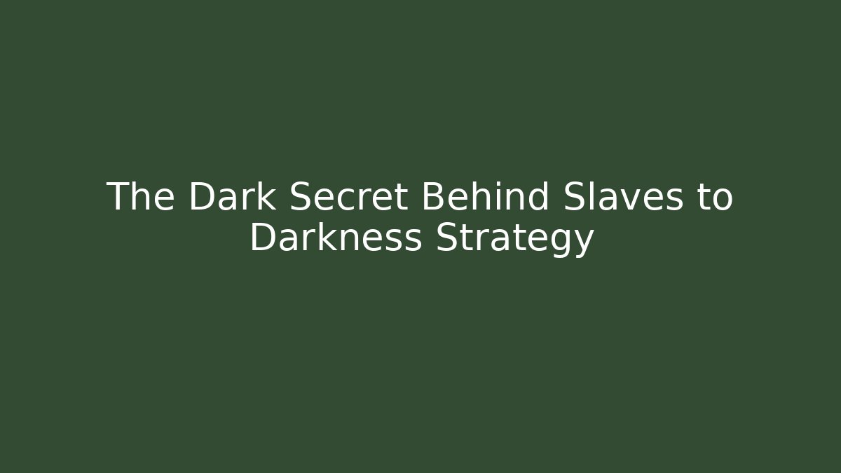 The Dark Secret Behind Slaves to Darkness Strategy - Critter Realm