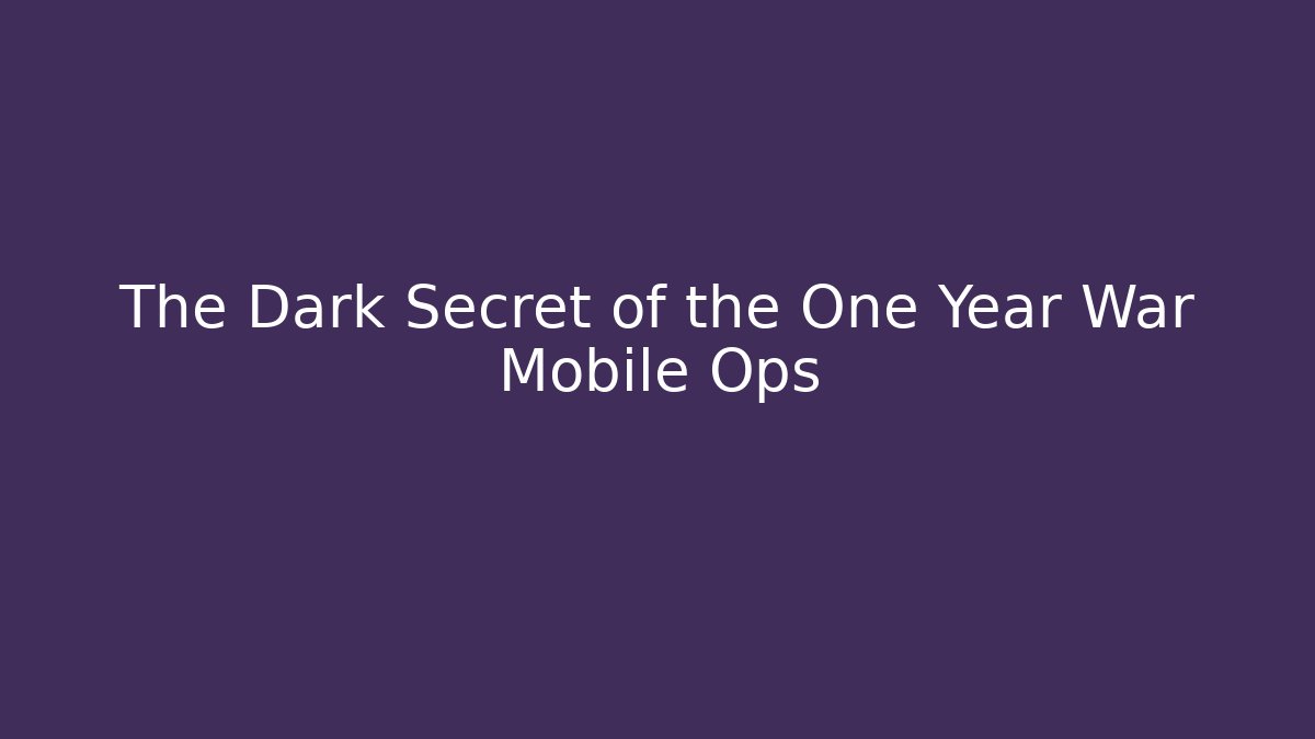 The Dark Secret of the One Year War Mobile Ops