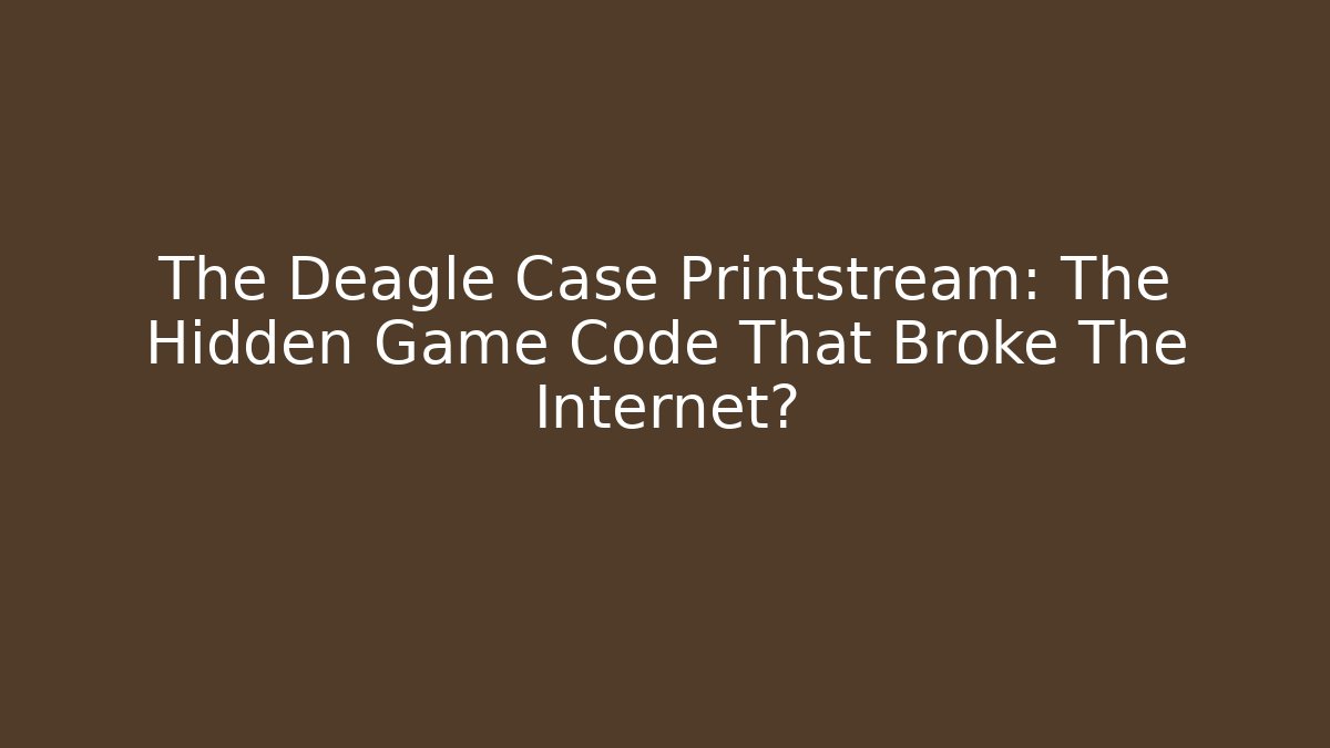 The Deagle Case Printstream: The Hidden Game Code That Broke The Internet?