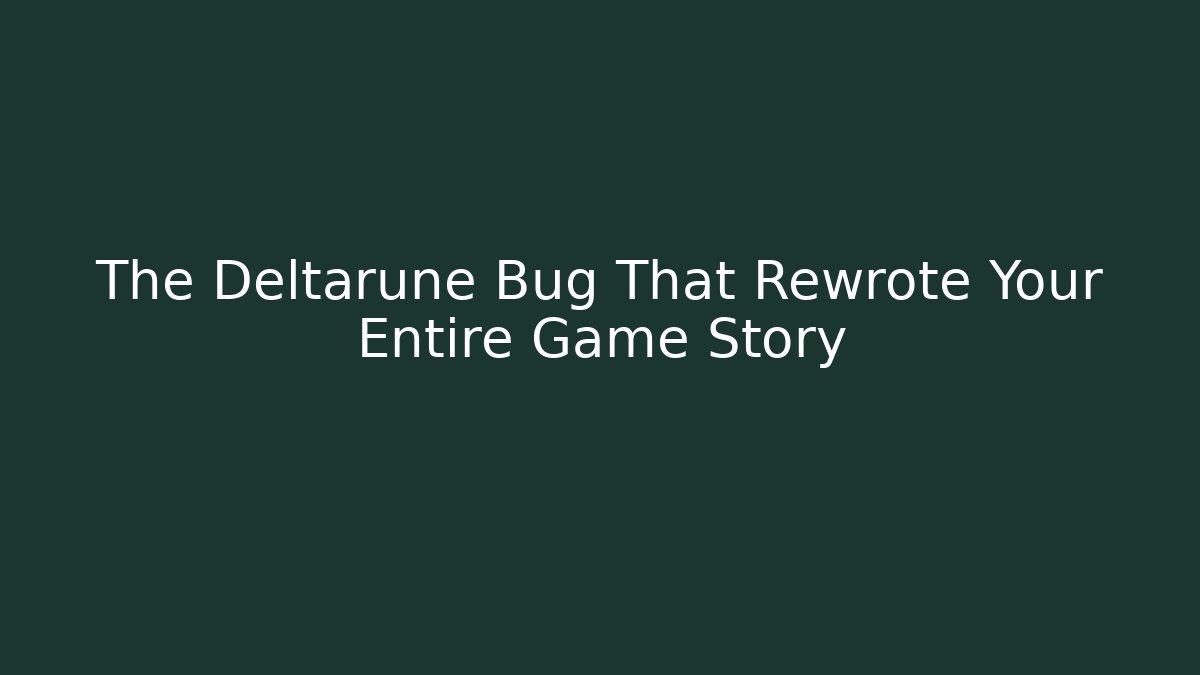 The Deltarune Bug That Rewrote Your Entire Game Story