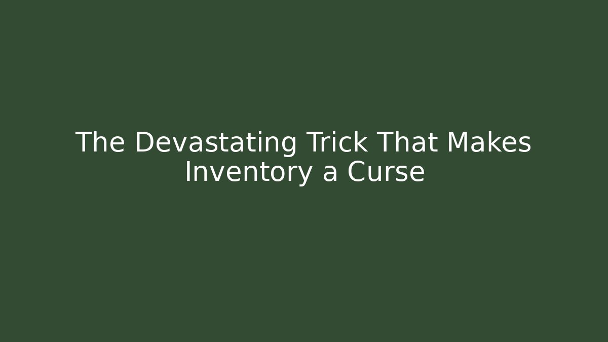 The Devastating Trick That Makes Inventory a Curse - Critter Realm