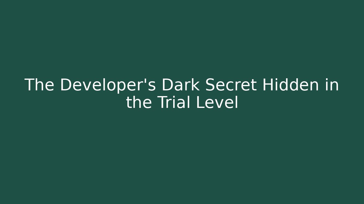 The Developer’s Dark Secret Hidden in the Trial Level - Critter Realm