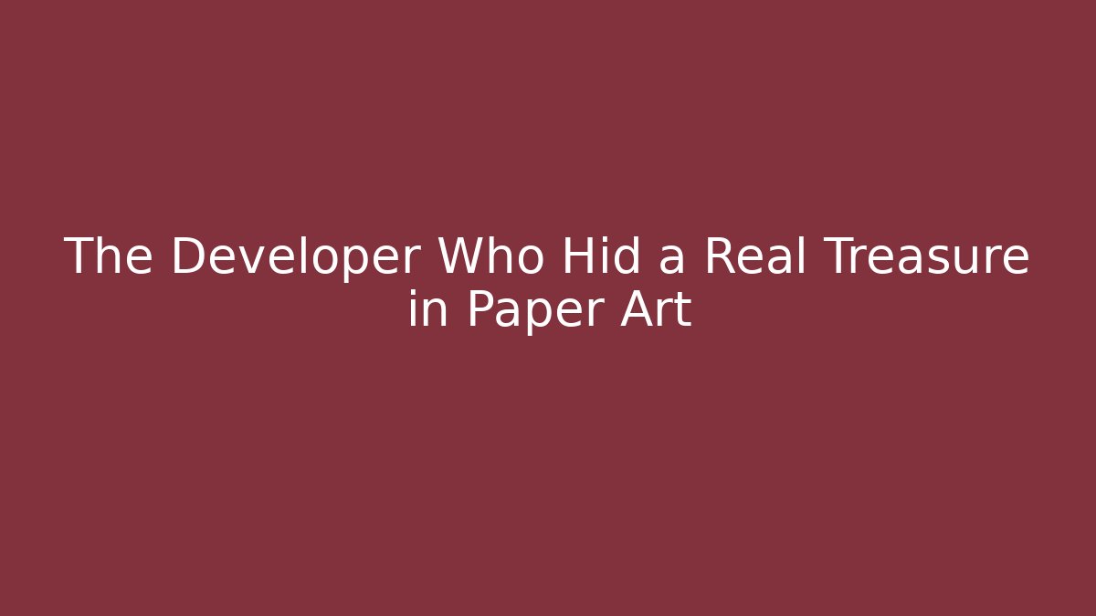 The Developer Who Hid a Real Treasure in Paper Art - Critter Realm