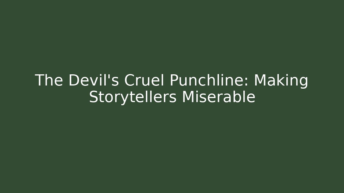 The Devil's Cruel Punchline: Making Storytellers Miserable