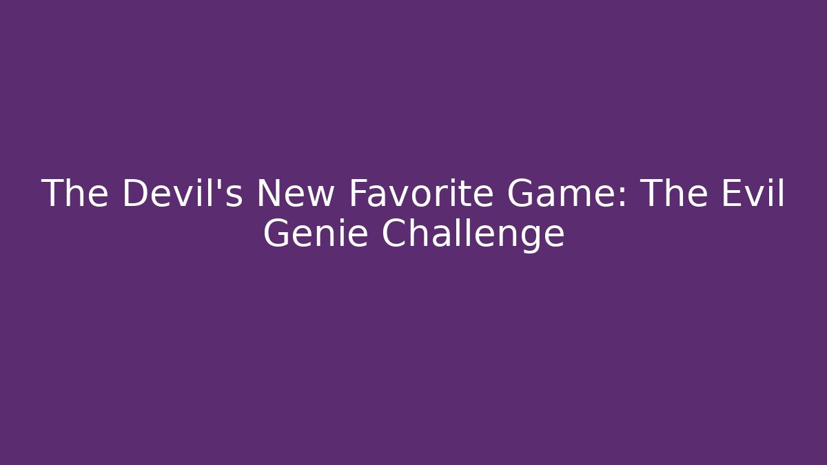 The Devil’s New Favorite Game: The Evil Genie Challenge