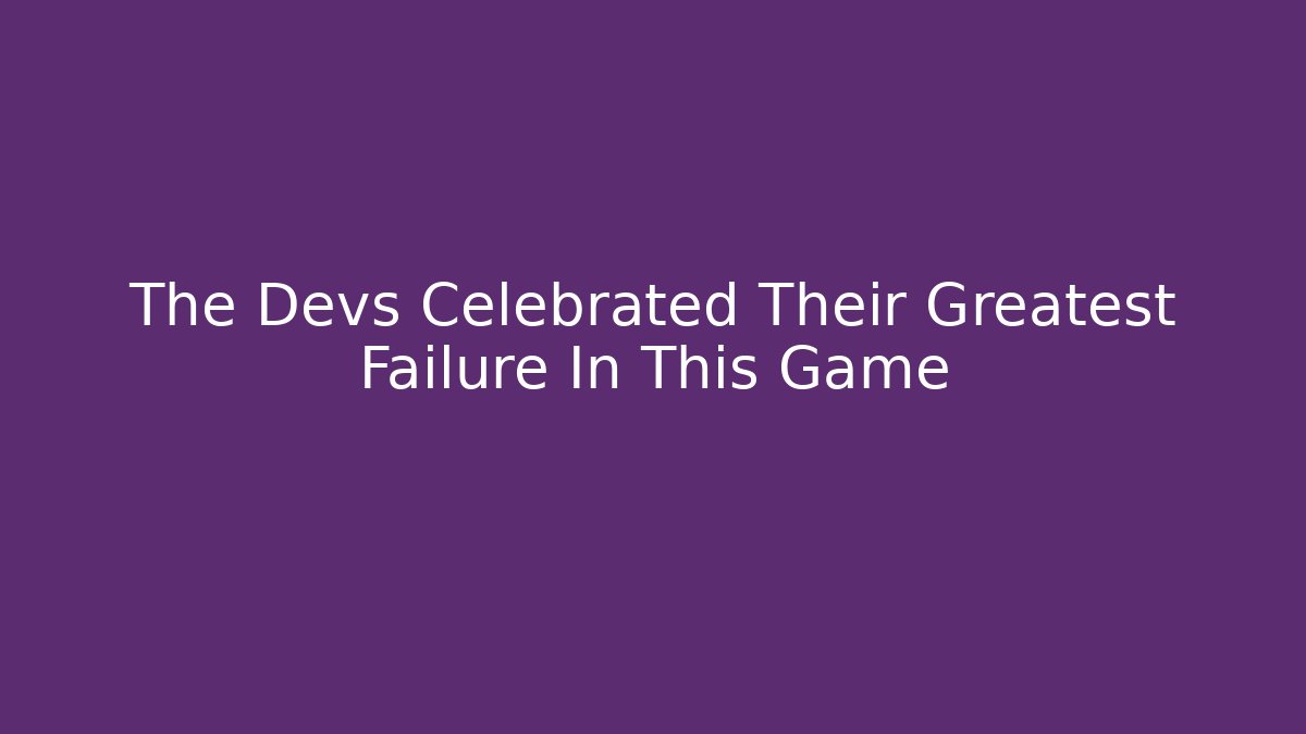 The Devs Celebrated Their Greatest Failure In This Game - Critter Realm