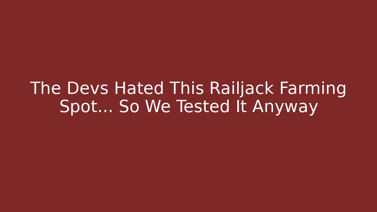 The Devs Hated This Railjack Farming Spot… So We Tested It Anyway