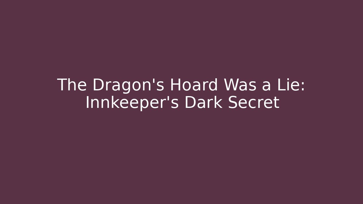 The Dragon's Hoard Was a Lie: Innkeeper's Dark Secret - Critter Realm