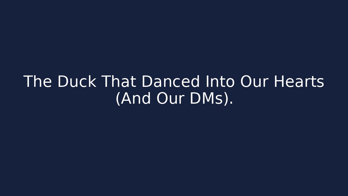 The Duck That Danced Into Our Hearts (And Our DMs).