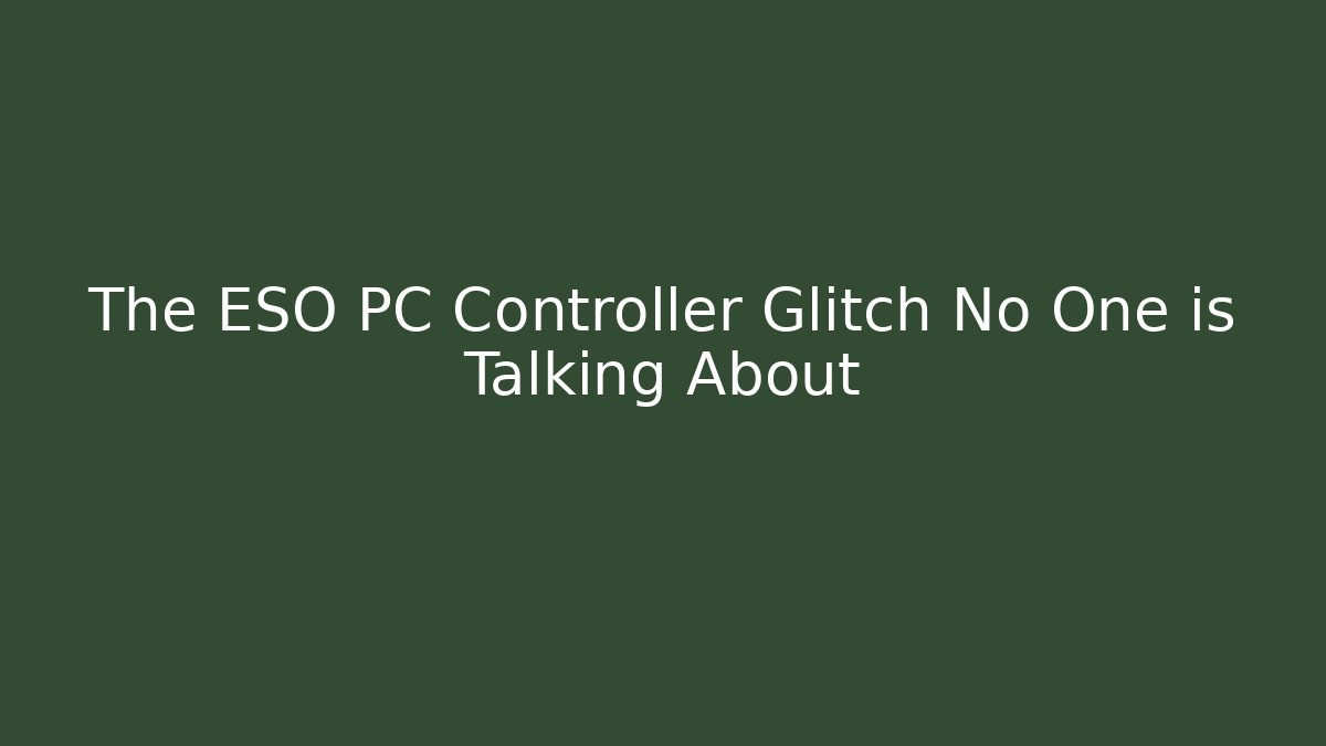 The ESO PC Controller Glitch No One is Talking About