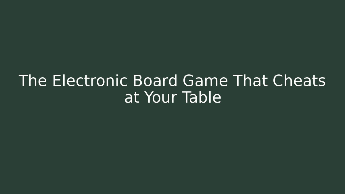The Electronic Board Game That Cheats at Your Table - Critter Realm